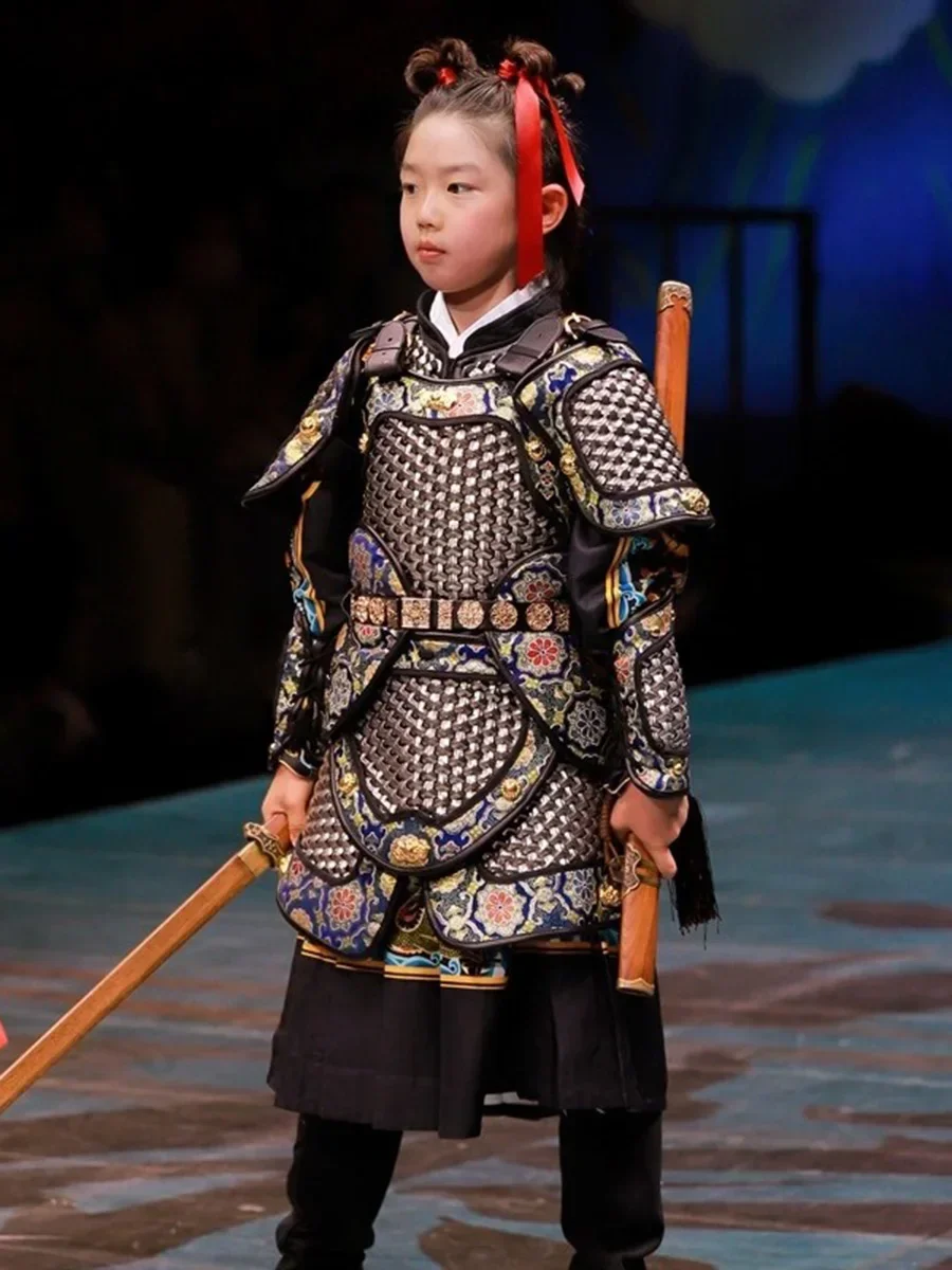 [Armor Refinement] Children's Chainmail Lock Split Performance Costume-Wen Chenhua Chinese Armor Armor Props