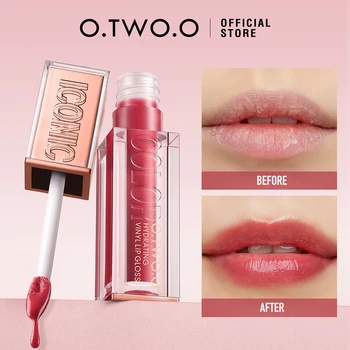 O.TWO.O 글로스 립 틴트 모이스처라이징 롱 래스팅 글로우, 경량 하이드레이팅, 끈적거림 없는 통통하고 레드, 하이샤인 립 메이크업