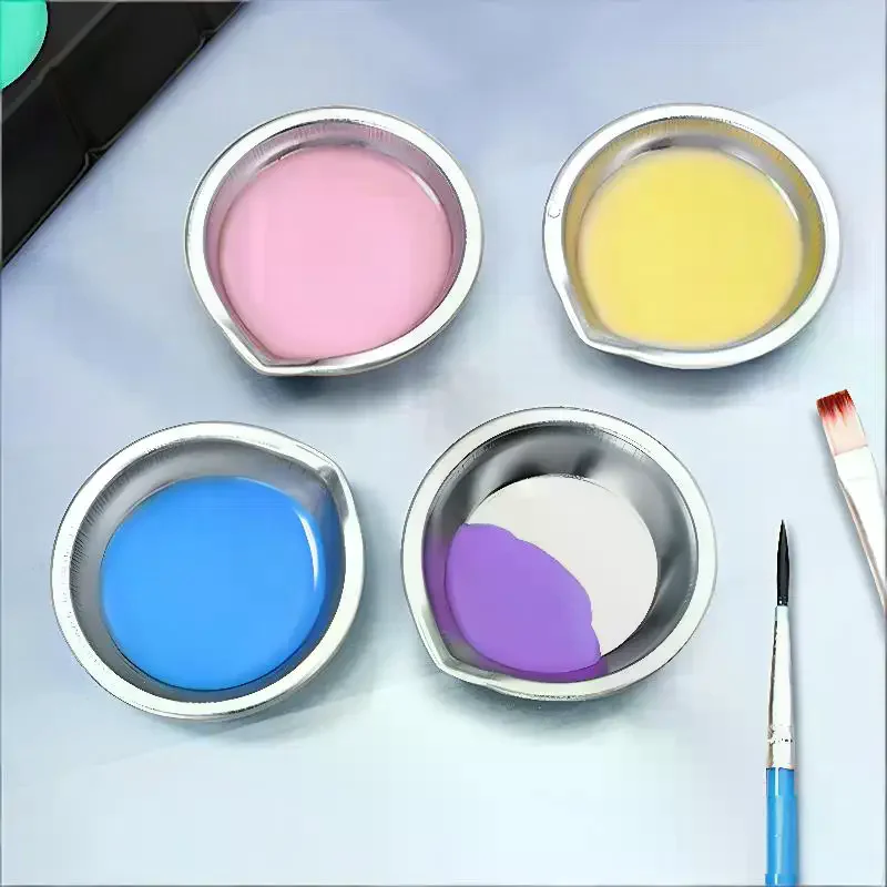 Stainless Steel Painting Color Bowls Oil Paint Trays Paint Color Mixing Cups Color Mixer Children DIY Painting Tools