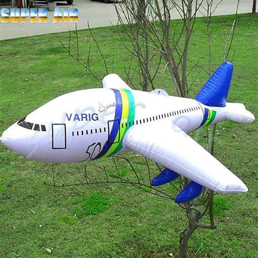 Beautiful model design giant inflatable white airplane sitting in the ground for play