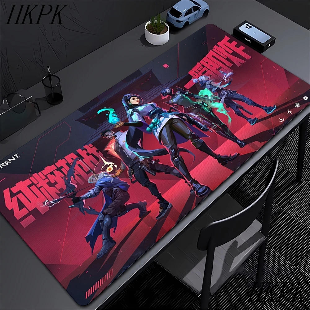 Alfombrilla de ratón XXL Valorant, alfombrilla de ratón para juegos, alfombrillas grandes para escritorio en casa, teclado de goma Natural, antideslizante, suave, accesorio de oficina, alfombrilla de mesa