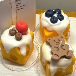 Cheese shaped silicone candle mold, mousse cake soap mold, chocolate bubble pastry equipment Mochi Squishy Toy Moulds