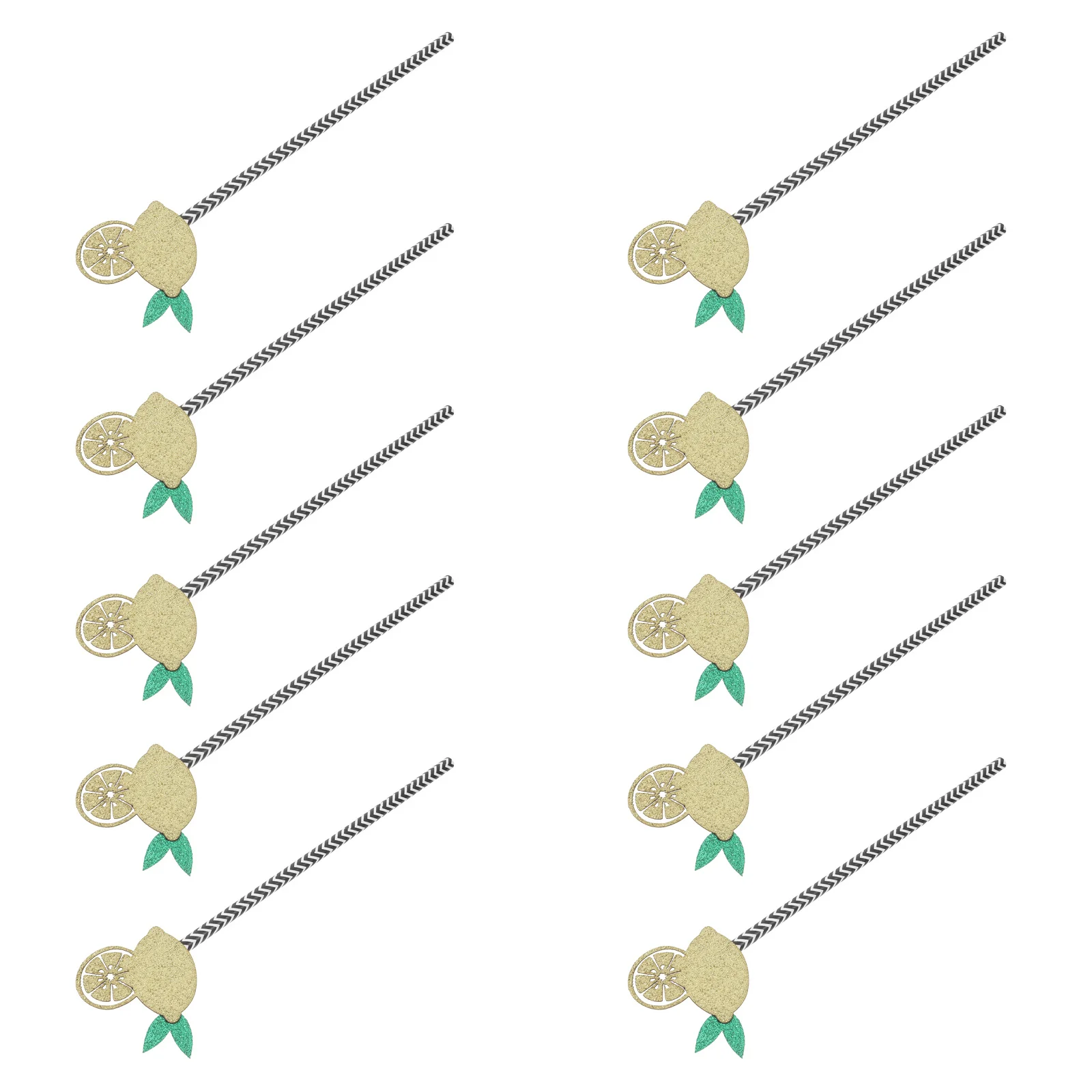 

12Pcs Lemon Pattern Decorative Straws Party Supplies Drinking Straws for Birthday Beach Disposable Straw