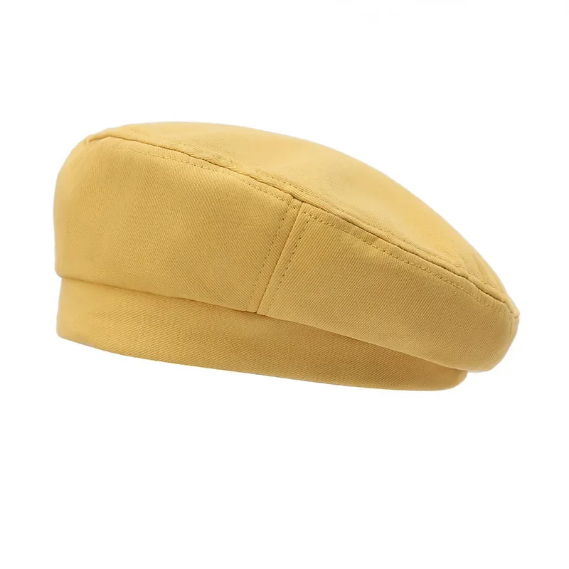 New Berets Caps for Women Vintage French Plaid Top Military Cap Painter Hat Spring Street Girls Octagonal Beret Caps