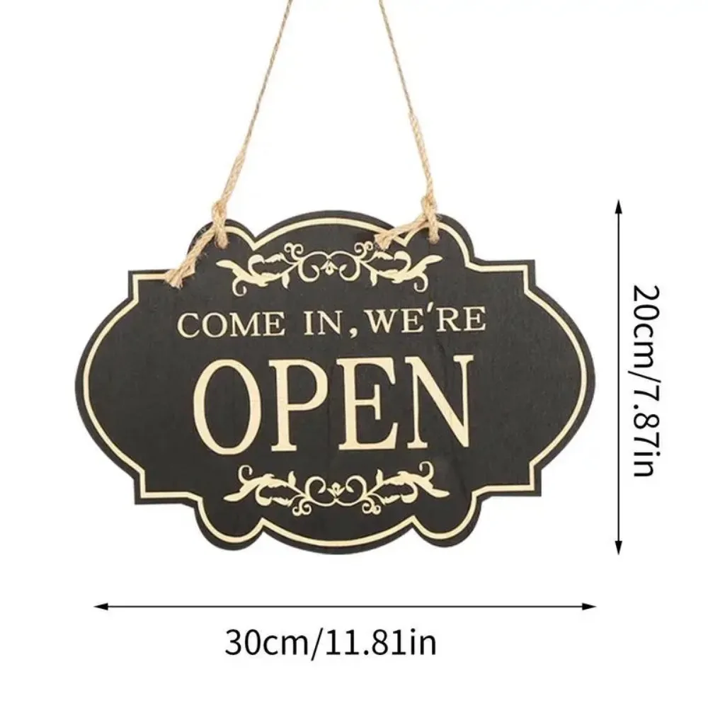 Reversible Reversible Creative OPEN/CLOSED Sign Wooden Hanging Decoration, Suitable for Cafes, Bars, Other Store Decoration