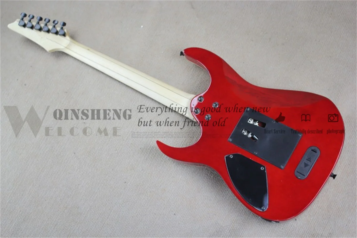 Red electric guitar, RG guitar, HH pickups, Mahogany Body,Flamed Maple Veneer Maple Neck, rosewood fretboard，Tremolo Bridge