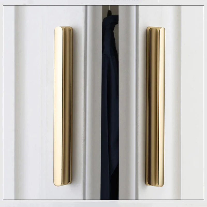 64mm-672mm American Simple Black Aluminum Alloy Kitchen Cabinet Door Knobs and Handles Drawer Pulls Furniture Handle Hardware