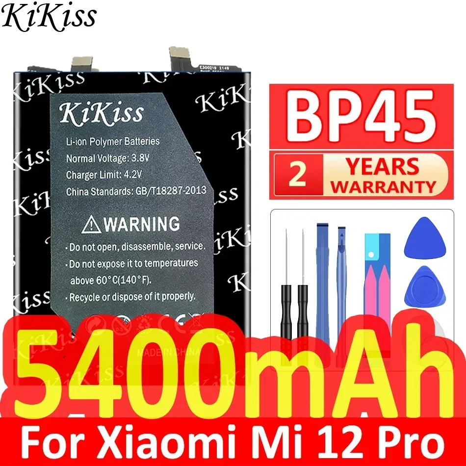 

Мощный аккумулятор KiKiss 5400 мАч BP45 BP 45 для Xiaomi Mi 12 Pro Mi12 Pro мобильный телефон