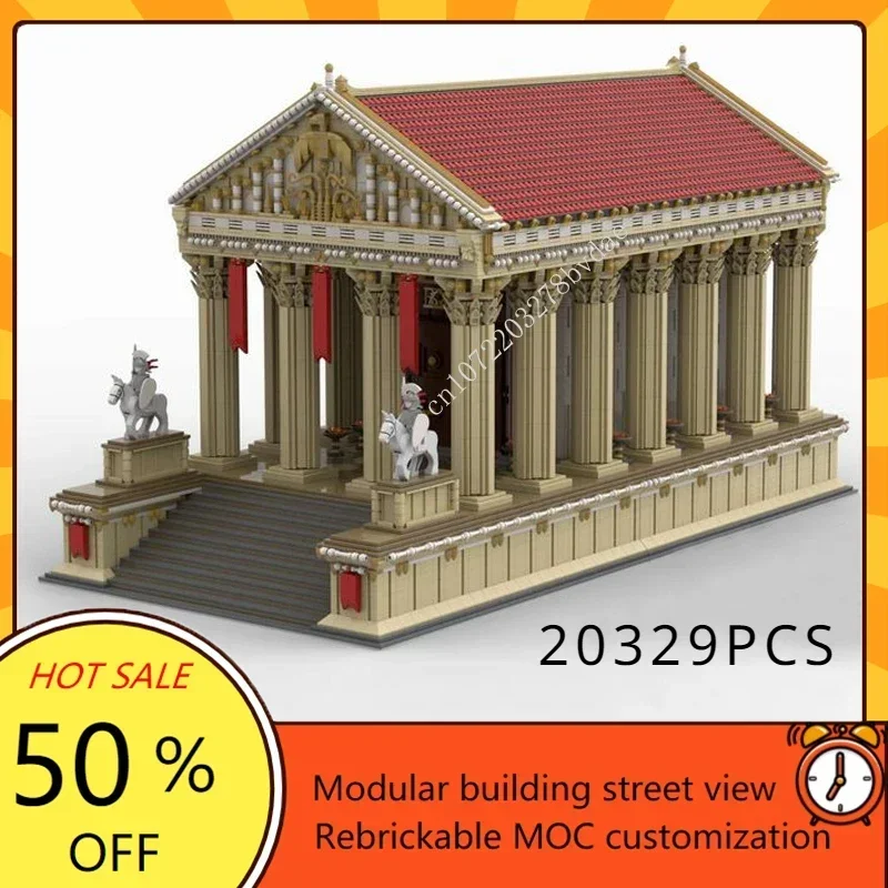 20329PCS Ancient Roman Temple Custom MOC Famous Castle City Street View Creative Collection Education Assembly Puzzle Toys Gifts