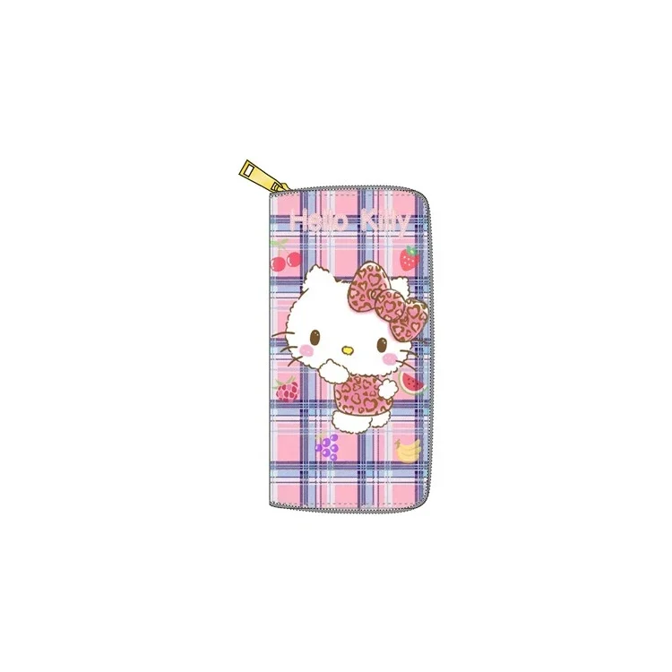 Carteira Sanrio Hello Kitty para mulheres, My Melody Cartoon, bolsa de moedas longa, alta capacidade, meninas, saco de embreagem anime, presentes multifuncionais, novo