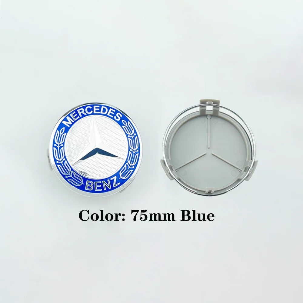 4Pcs 75mm Car Wheel Center Logo Hub Cap For Mercedes Benz A B C E R G S GGLA W140 W168 W169 W176 W177 GLS GLB EQC CLS