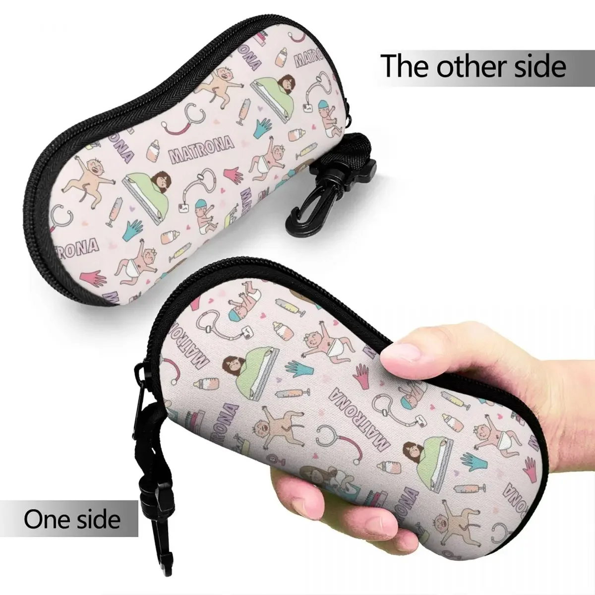 Pink Enfermera En Apuros Glasses Case Student Nurse Medical Eyeglasses Storage Box Print Eye Contacts Case