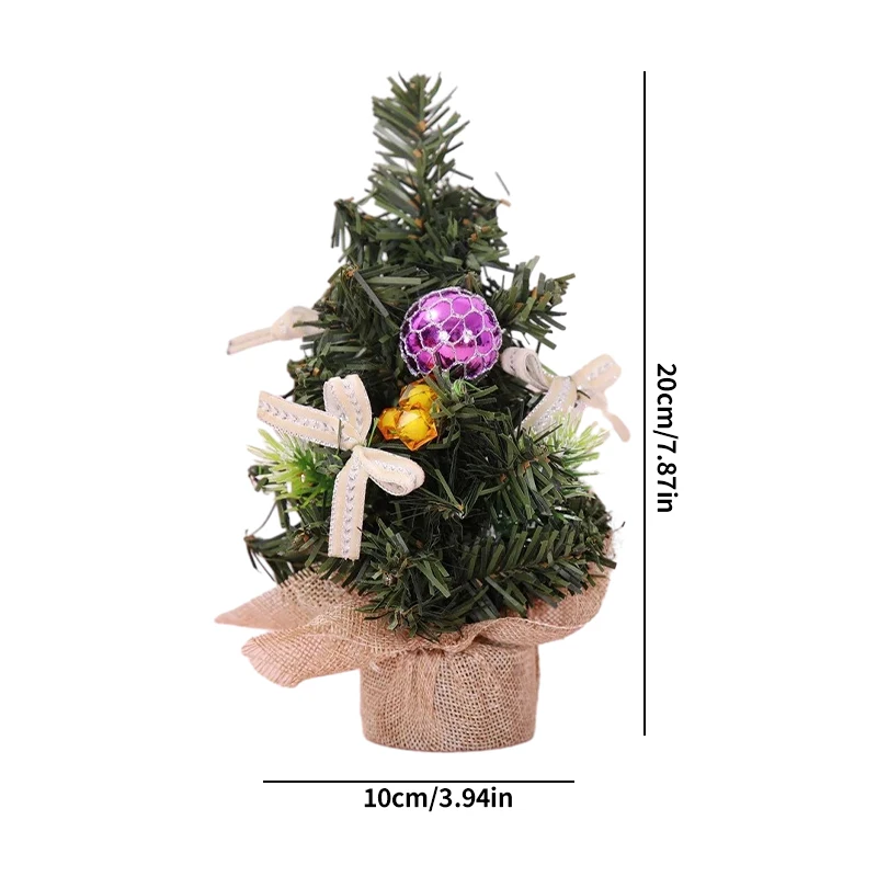 20Cm Mini Kerstboom Nieuwjaarsdecoratie Indoor Thuiskantoor Kleine Hanger Diy Nieuwjaarscadeaus Voor Vrienden Home Decor