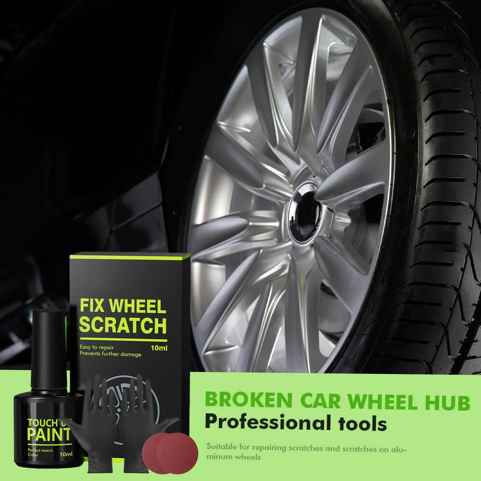 For Tesla Model Y/3 Wheel Paint For Rims 10ml Auto Accessory With Gloves Sponge Car Paint Repair For Automotive Vehicle Tire