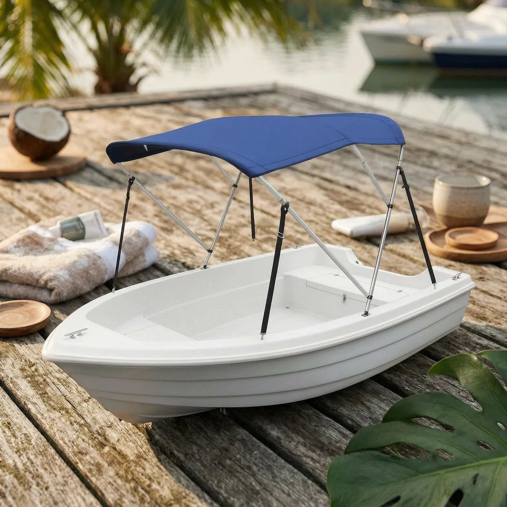 Fishing Boat Cover - Uniwersalna markiza bimini z ramą, zamienna