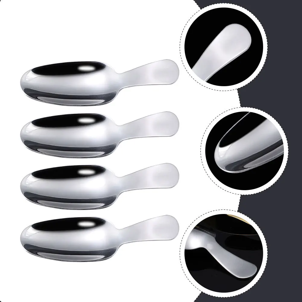 

4pcs Stainless Steel Tea Scoop Portable Loose Leaf Measuring Spoon Kitchen Coffee Dessert Tool For Home Office Restaurant Use