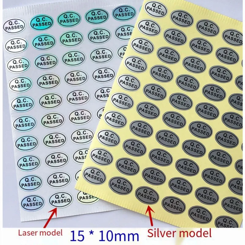 100/120PCS QCPASS Factory Quality Inspection Qualified Laser QC Inspection Waterproof and Anti-counterfeiting Adhesive Stickers