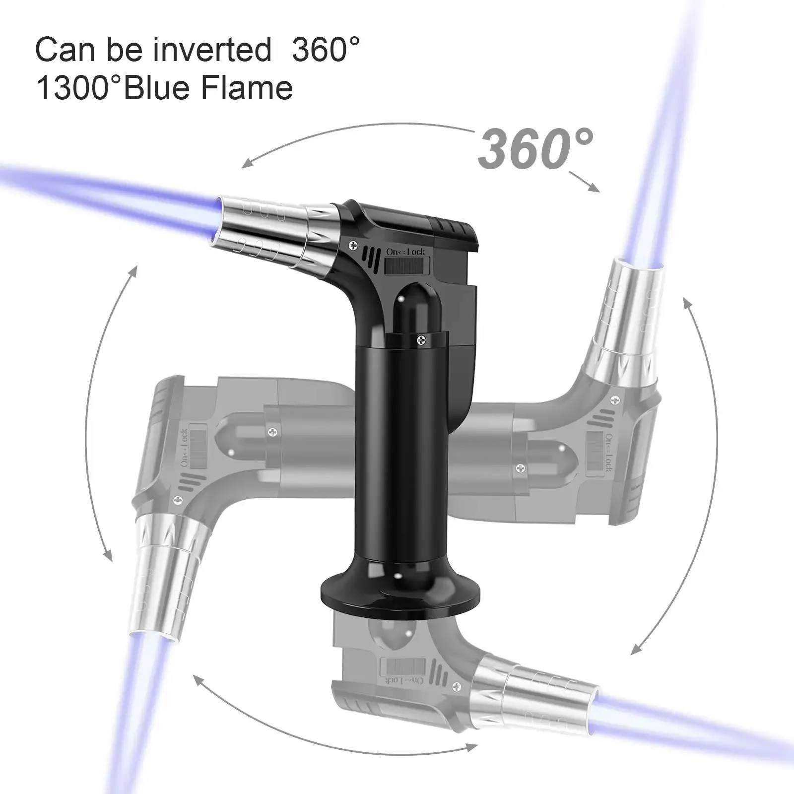 Butane Gas Lighter Rechargeable Adjustable Flame Lighter Chef Cooking Blowtorch Outdoor Windproof BBQ Ignition Picnic Accessorie