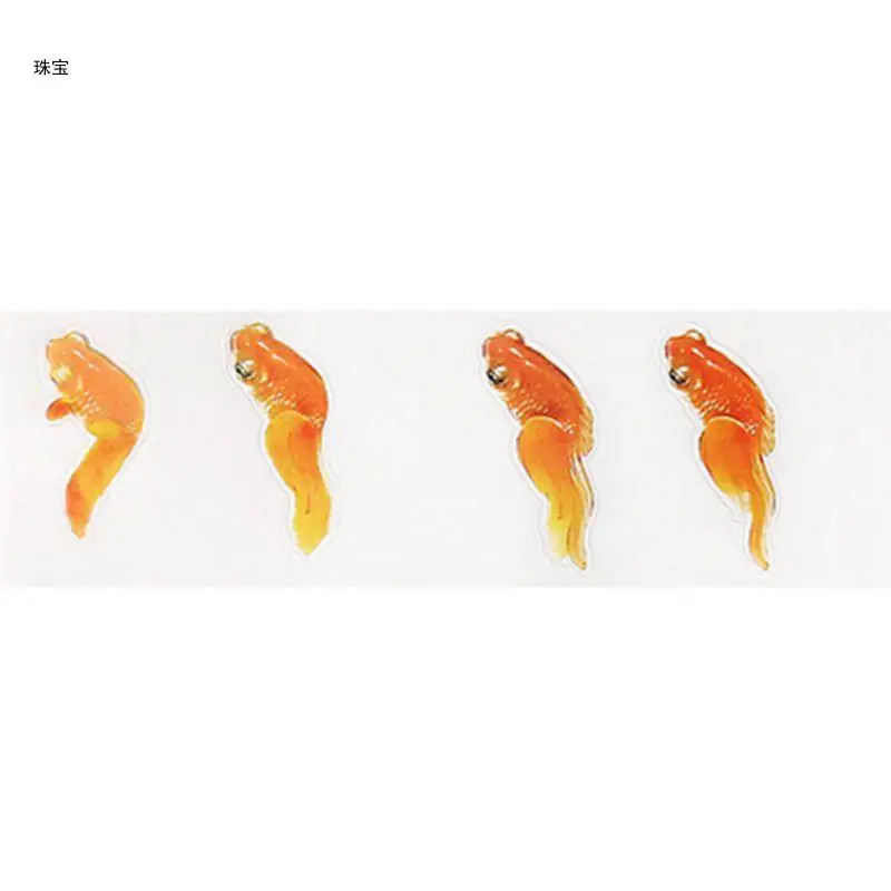 Novelty 3D Gold Fish Resin Sticker DIY Epoxy Arts Craft Sticker Jewelry Filling Tools for Silicone Molds Jewelry Making