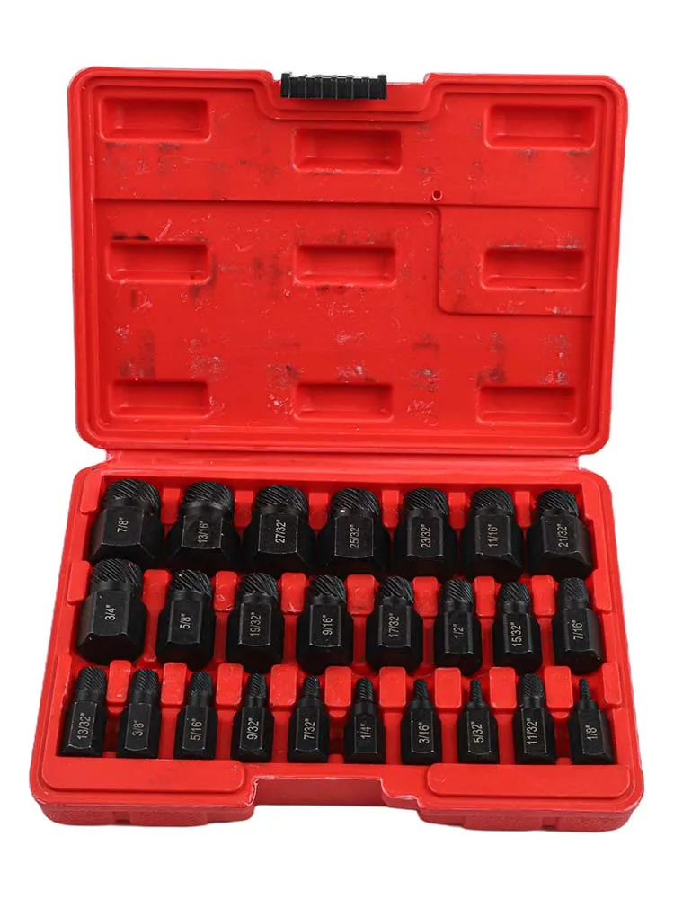 

25Pcs Hex Screw Extractor Set for Efficiently Removing Stripped Screws Essential for Automotive and Construction Applications