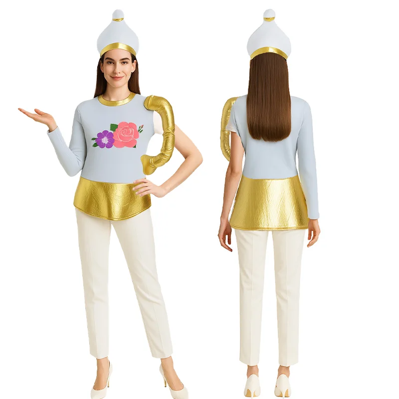 New Year Party Costume Funny 3D Teacup Costume for Adults Women Tea Party Cosplay Outfit Halloween Carnival Fancy Dress