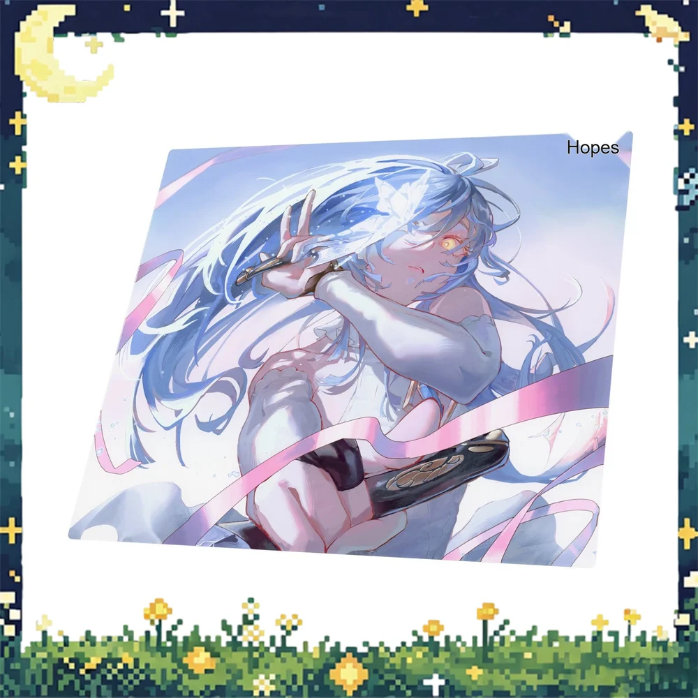 FLUXAIM THE HOPE KIRA Tempered Glass Mouse Pad 490x430mm Large Gaming Desk Mat for FPS Esports Smooth Control PC Accessory Gift