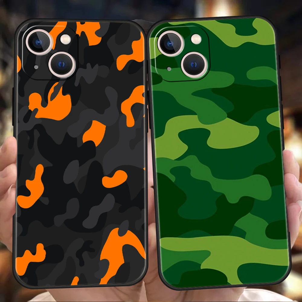 

Camouflage Camo Phone Case Cover for iPhone 16 15 14 13 12 Pro Max XR XS X 11 7 8 Plus Shockproof Silicone Soft Shell Capa Bags