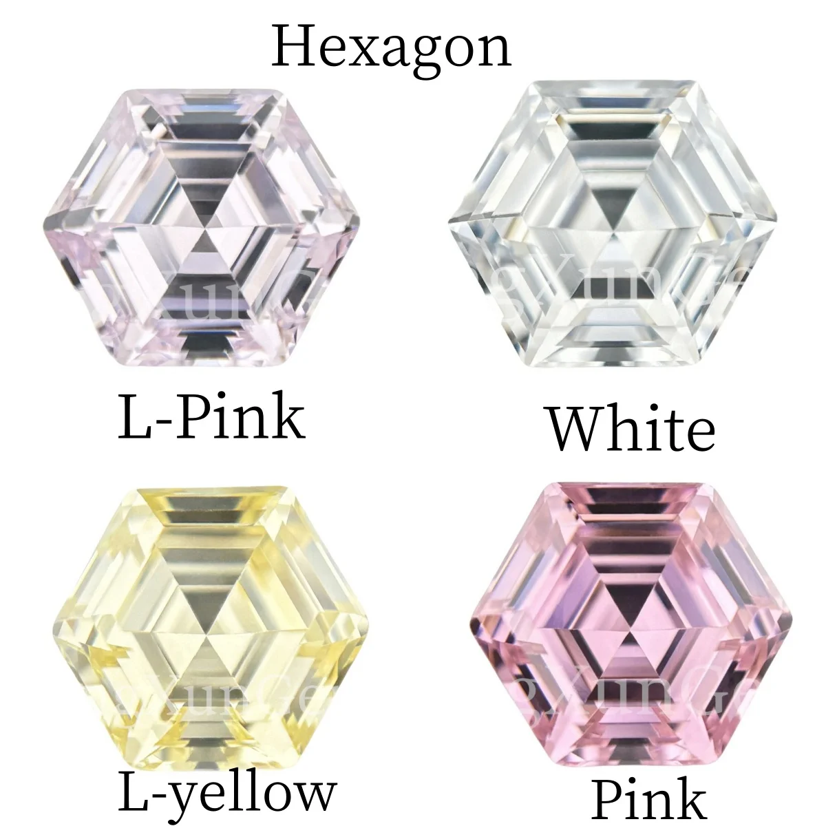 

Hexagon Shape 5A Cubic Zirconia Multicolour Brilliant Cut CZ Loose Synthetic Gems Beads For Jewelry 5x5~10x10mm