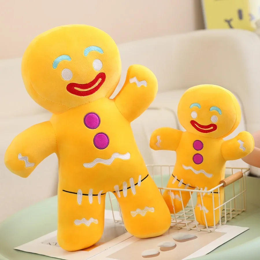 Gros cadeaux chaud Kawaii pain d'épice homme en peluche poupée canapé décoration mignon Cookie homme jouets en peluche porte-clés doux pendentif cadeaux