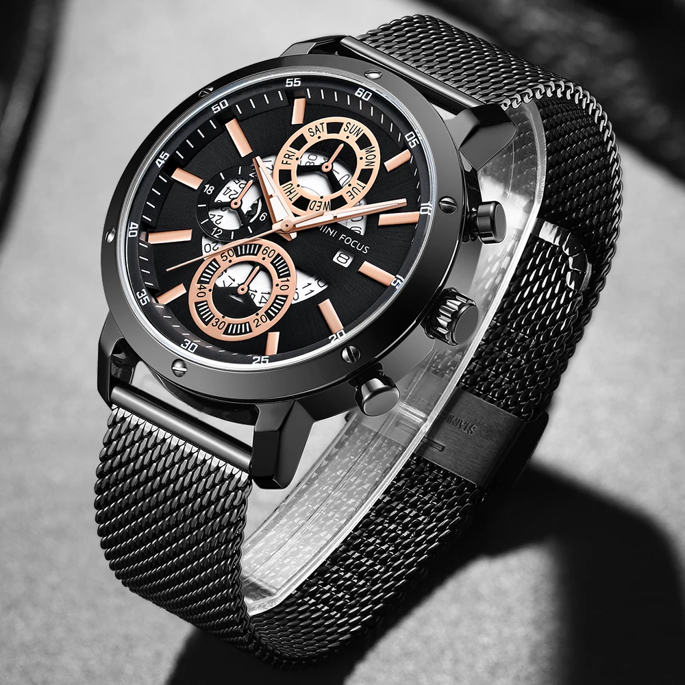 

Мужские модные наручные часы, водонепроницаемые, с подсветкой и датой, изысканные мужские часы из нержавеющей стали, классические мужские кварцевые часы