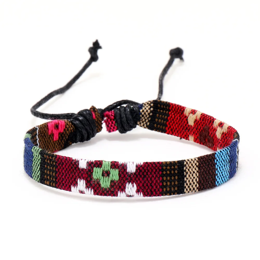 12-teiliges Set bunter Nepal-Armbänder für Damen, ethnische Stoffarmbänder, geflochtene Seilarmbänder, Herrenarmbänder, Boho-Sommer-Schmuckaccessoires – Detail 13