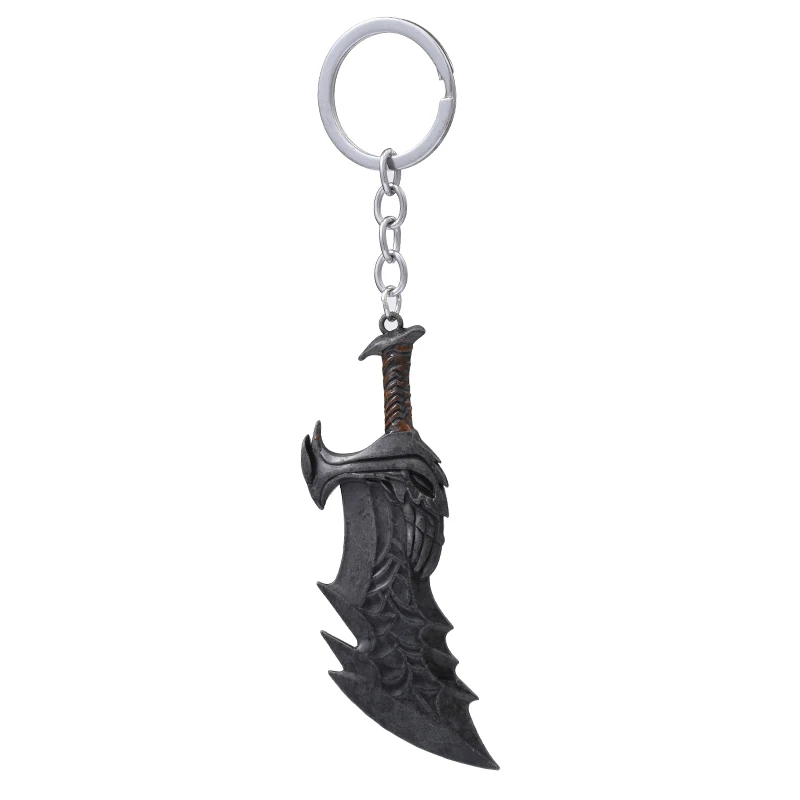 Fashion God of War 4 Keychain Kratos Axe Demon Knife Weapons