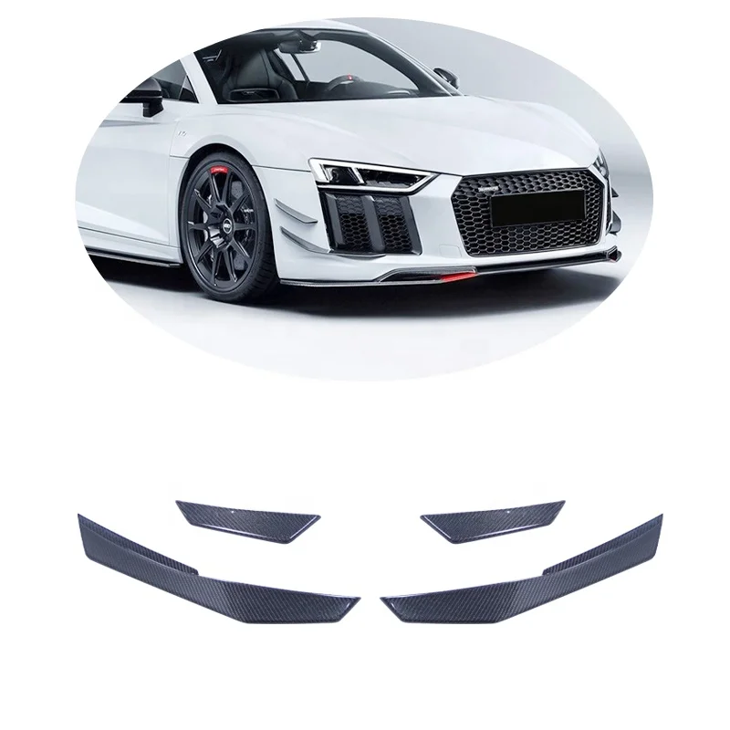 

Performance Style Carbon Fiber Front Bumper Front Canard Front Bumper Splitter for Audi R8 Auto Parts