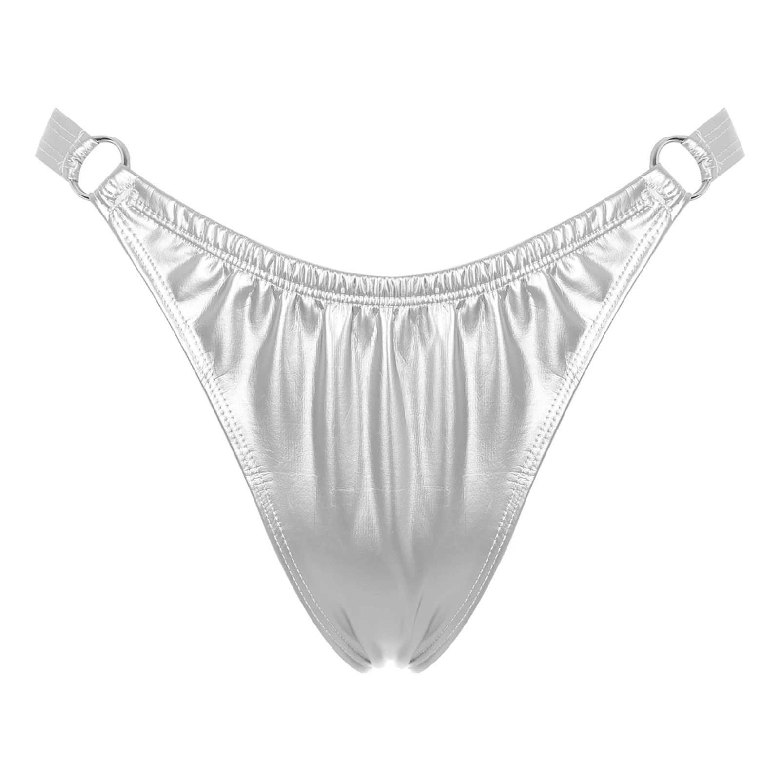 Womens G-string Briefs Glossy Patent Leather Thong Bikini Underwear Swimsuit O-ring Exotic Panties Nightwear Nightclub Carnivals