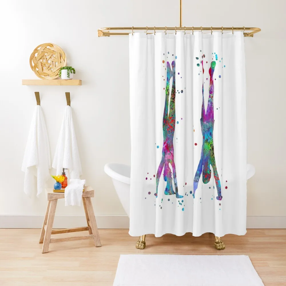 

Handstand by couple Shower Curtain Funny Shower Shower For Bathroom Set Bathroom Box Curtain