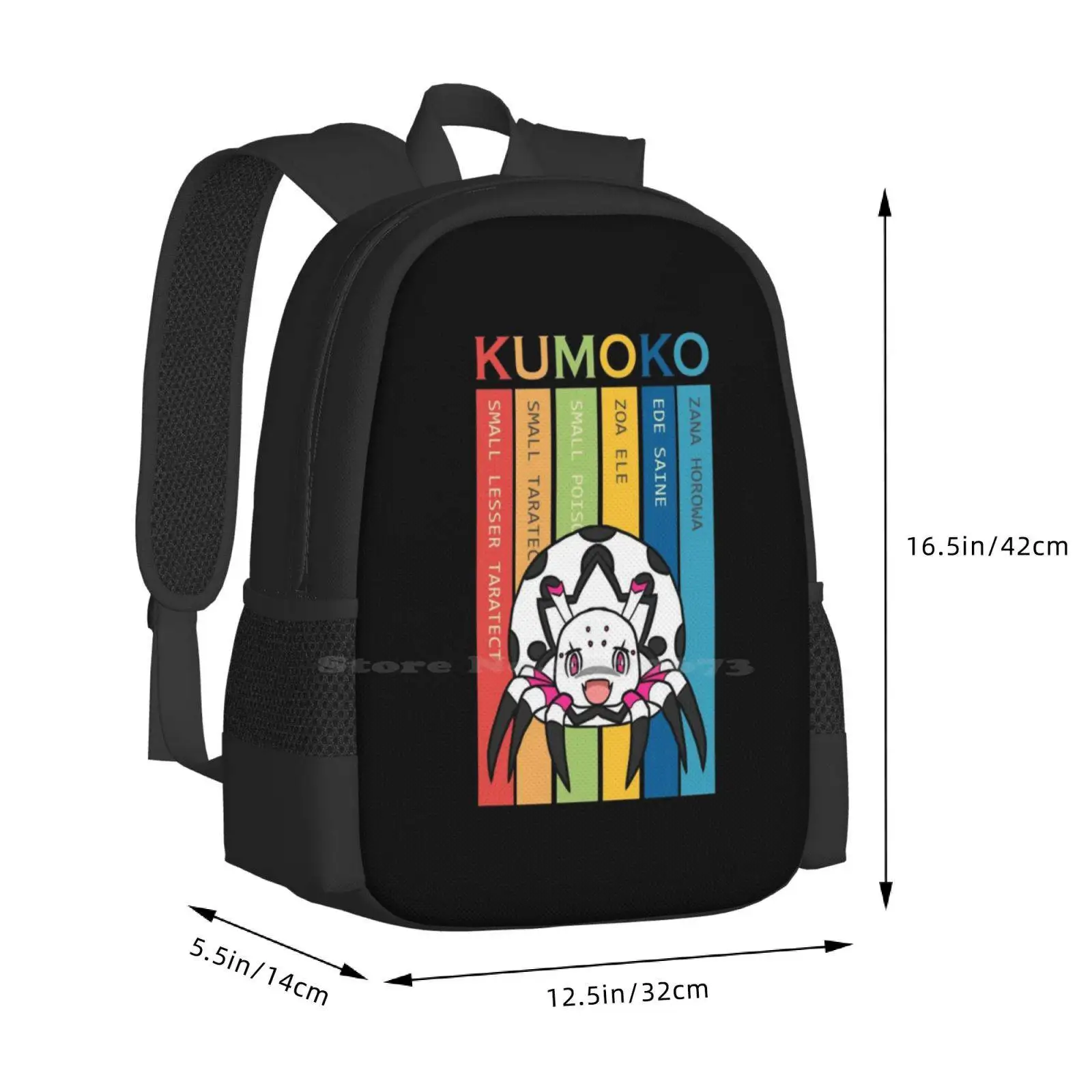 Kumoko, así que soy una araña, ¿qué? Mochila de Anime Kumo Desu Ga Nani Ka para estudiantes, bolsa de viaje para ordenador portátil escolar, Kumoko So Im A