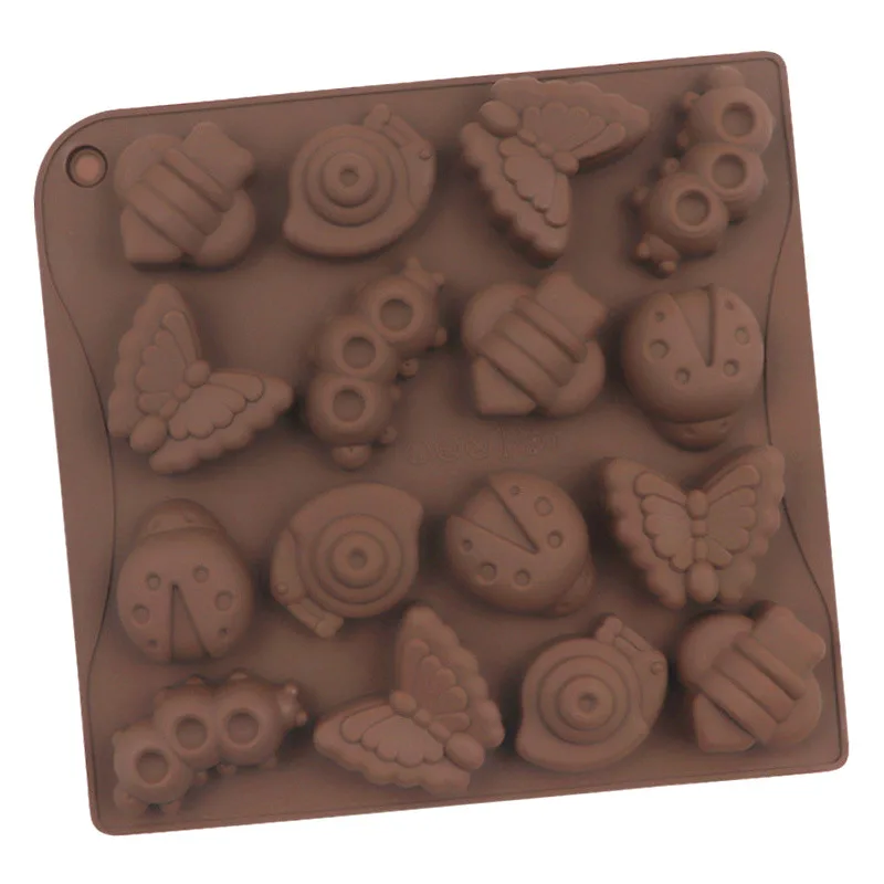 Wholesale 16 Even Insects, Silicone Chocolate Mold, Handmade Ice Cube Mould, Cookie Molds, Epoxy Decoration 1120