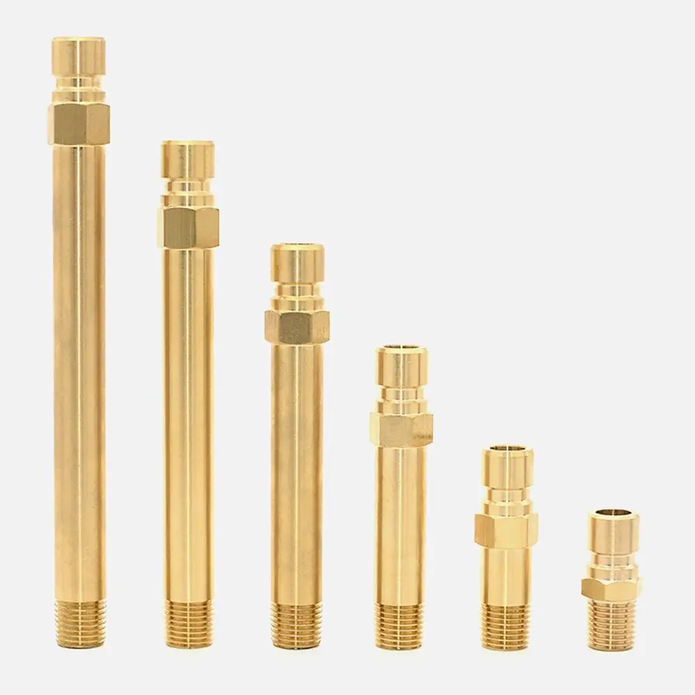 High Pressure Brass Brass Nipple Hexagon Nut Long Extension Mold Nipple BSPT Thread Water Nozzle Injection Mold