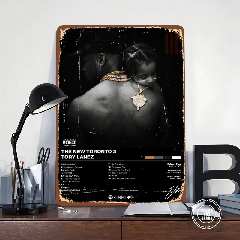 Tory Lanez - The New Toronto 3 Tin Poster Customized Retro Wall Art Vintage Metal Signs for Room Modern Home Decoration Luxury