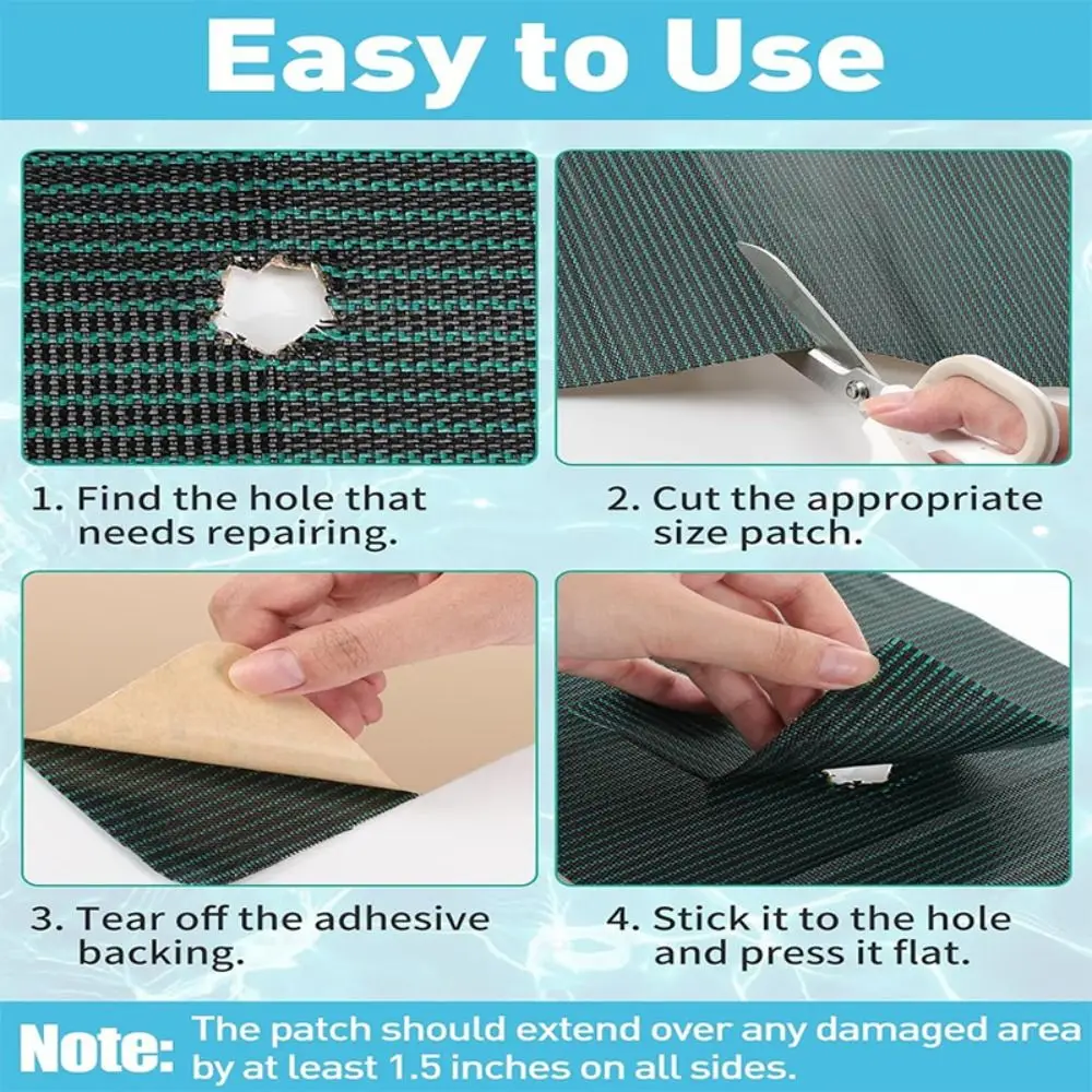 

Ремонтная заплата для покрытия бассейна, устойчивая к разрыву, водонепроницаемая защитная нашивка, прочная самоклеящаяся