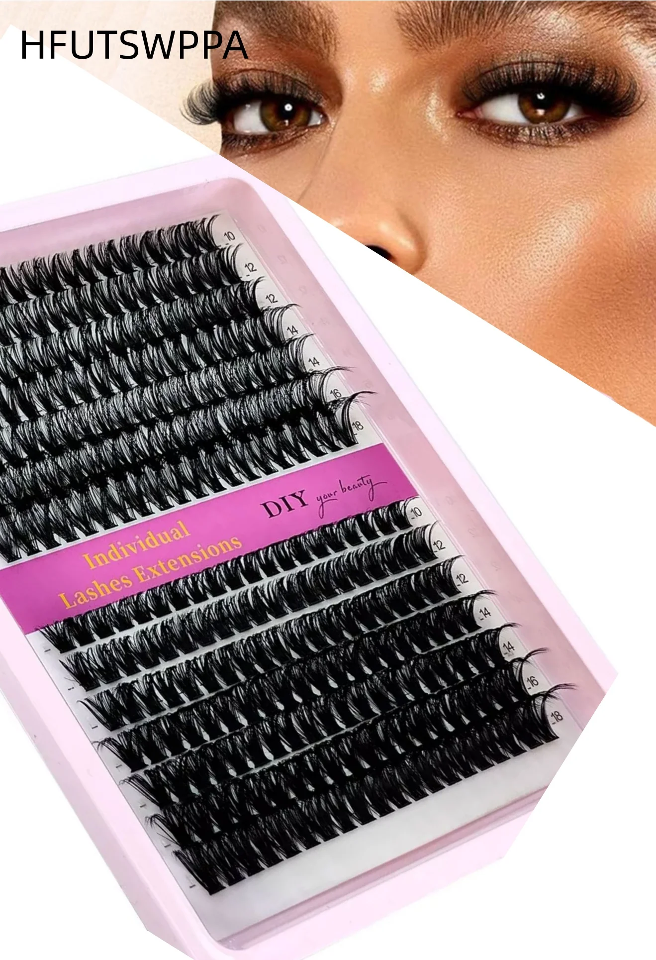 60D 80D 100D Lash Clusters 10‑18mm Mix D Curl Fluffy Volume DIY Eyelash Extensions 266‑280pcs Wispy Individual Faux Mink False L