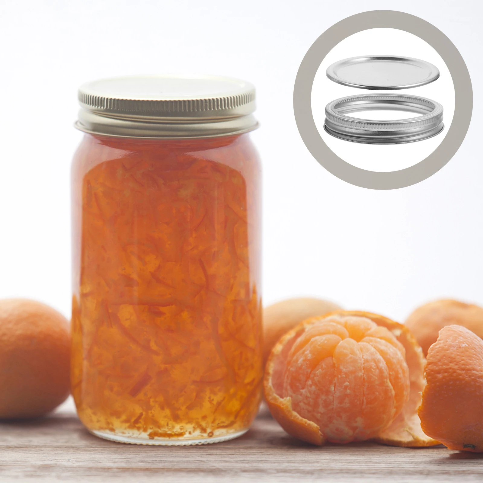 

5 Sets Metal Cover Mason Jar Lids Canning Tinplate and Rings Wide Mouth Leakproof