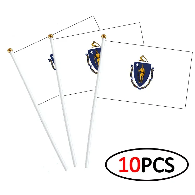 

Massachusetts Flag Perfect for Home and Bar Decor Massachusetts Flag Handheld Flags Pack of 10 Wholesale of American state flags