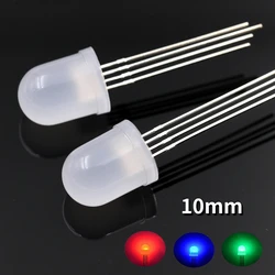 50Pcs 10mm RGB LED Diode Lights Diffused Common Anode 4pin Bright Emitting Lamps Electronics Components