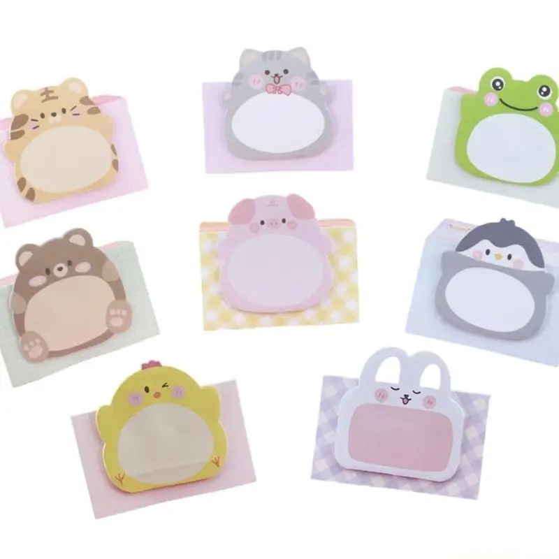 

160 Sheets Animal Notes Paper Adheive Notes Notepads Memo Pad Reminder on Book