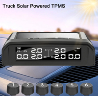 Electronic Truck Solar Powered TPMS with 6 External Sensors LCD Display Temperature Alarm System Car Tire Pressure Monitoring