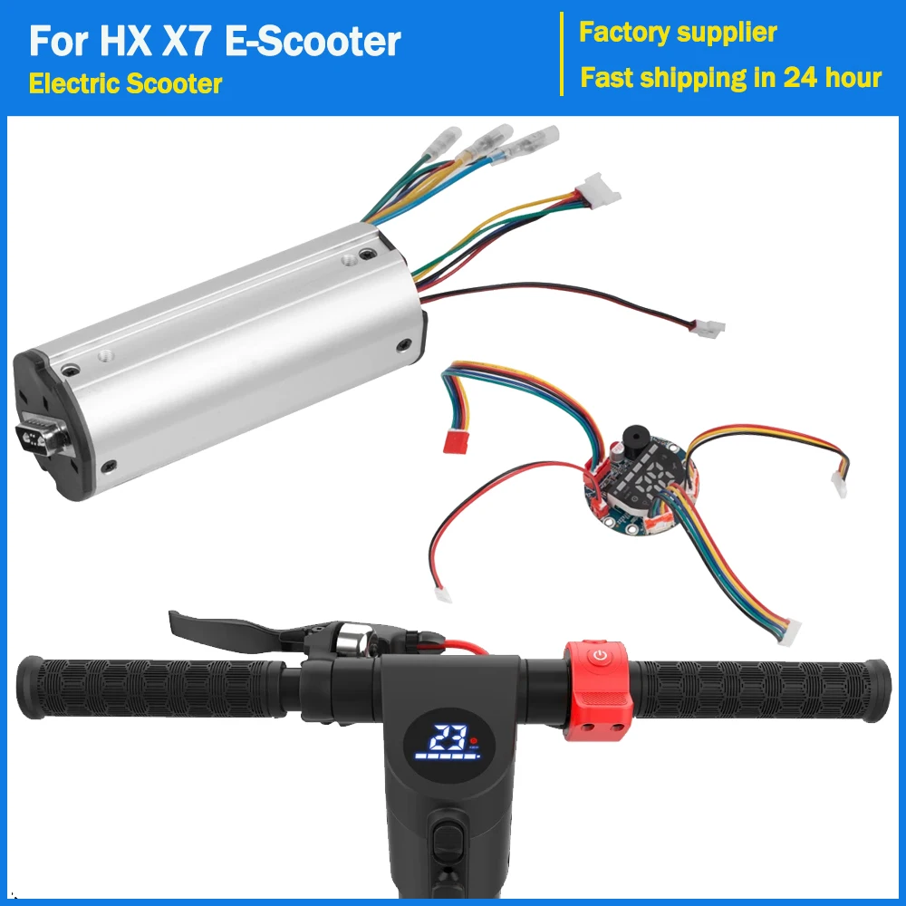 Scooter Controller and Display Panel Set for HX X7 Electric Kickscooker Speed Dial Controller Kit 36V 20A Motor Module Dashboard