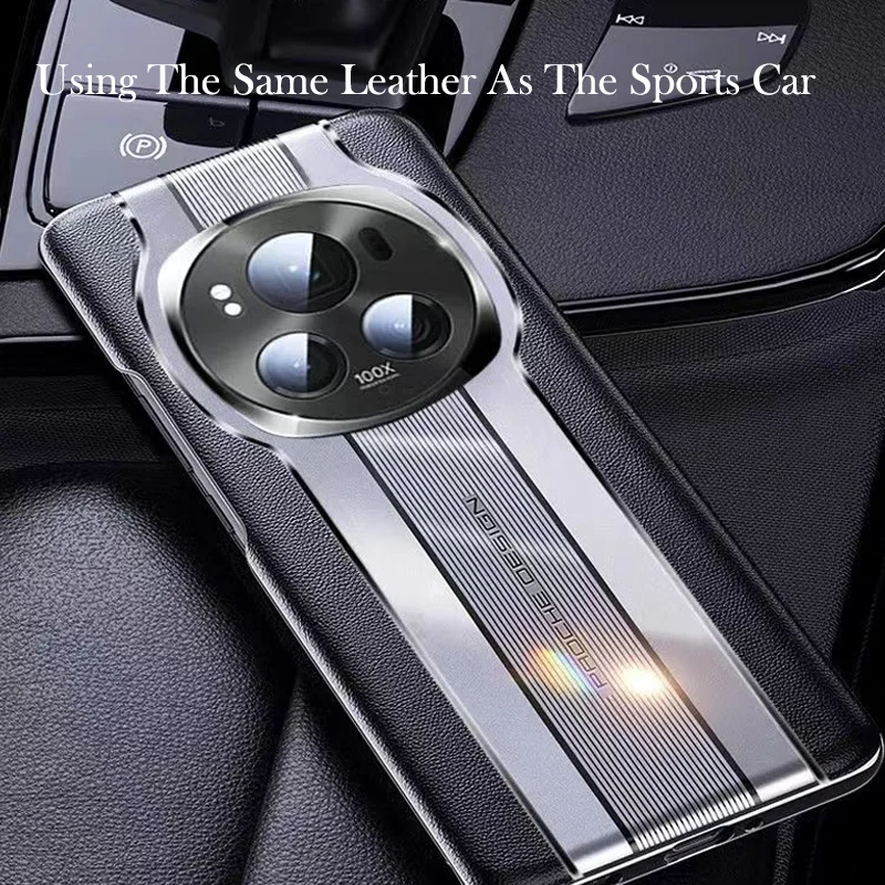 Luxury Leather Case For Honor Magic 6 Pro Electroplated Camera Protector Hard Back Cover Case For Honor Magic 6 5g Shell
