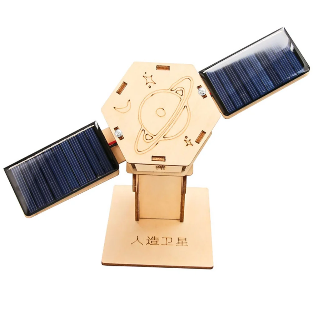 Satellitare solare Giocattolo fai-da-te Regalo di compleanno per bambini Esperimento scientifico elettrico Motore assemblare progetti artificiali in lega di alluminio