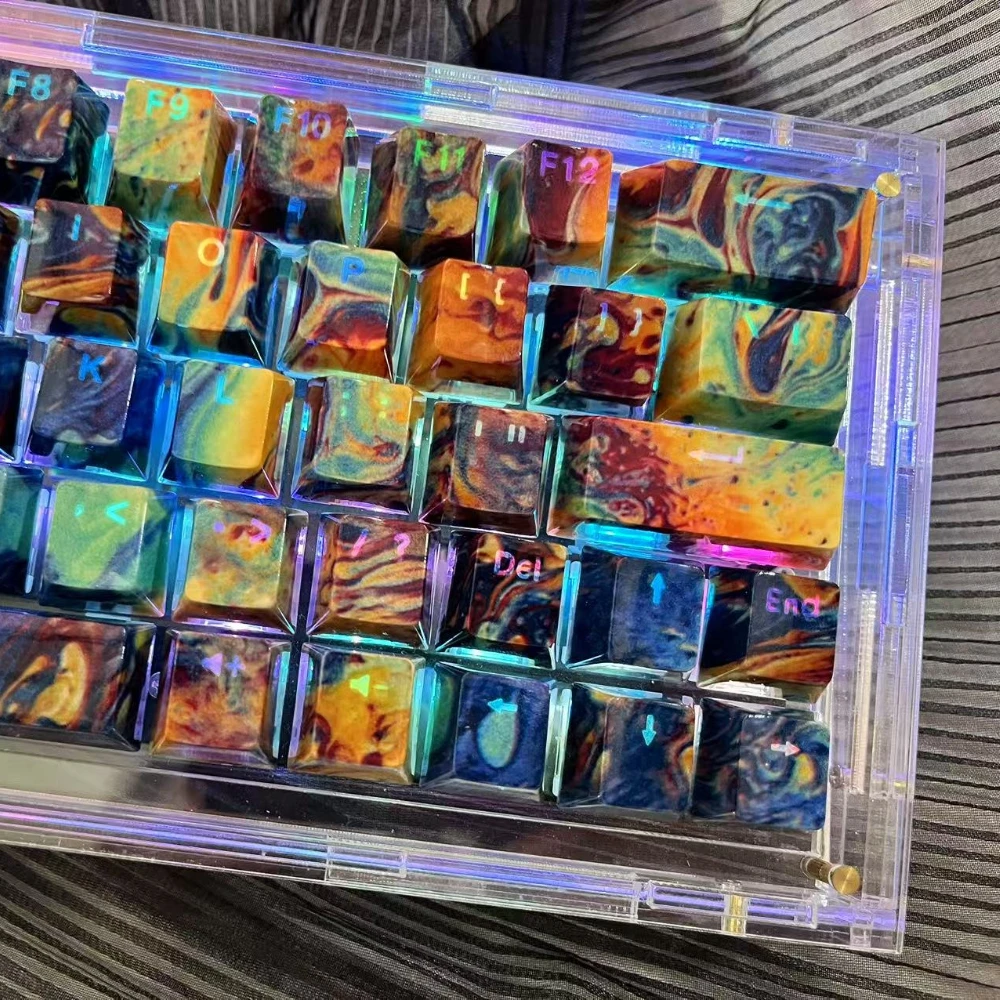 

Керамика, картина маслом, колпачки для клавиш Star Edition Nebula Edition Chreey PBT, верхняя прозрачная индивидуальная механическая клавиатура, колпачок для клавиш